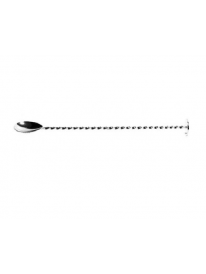 Deluxe Flat End Bar Spoon Twisted (silver plated) 27cm