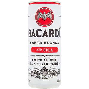 Bacardi Carta Blanca and Cola Cans 12 x 250ml